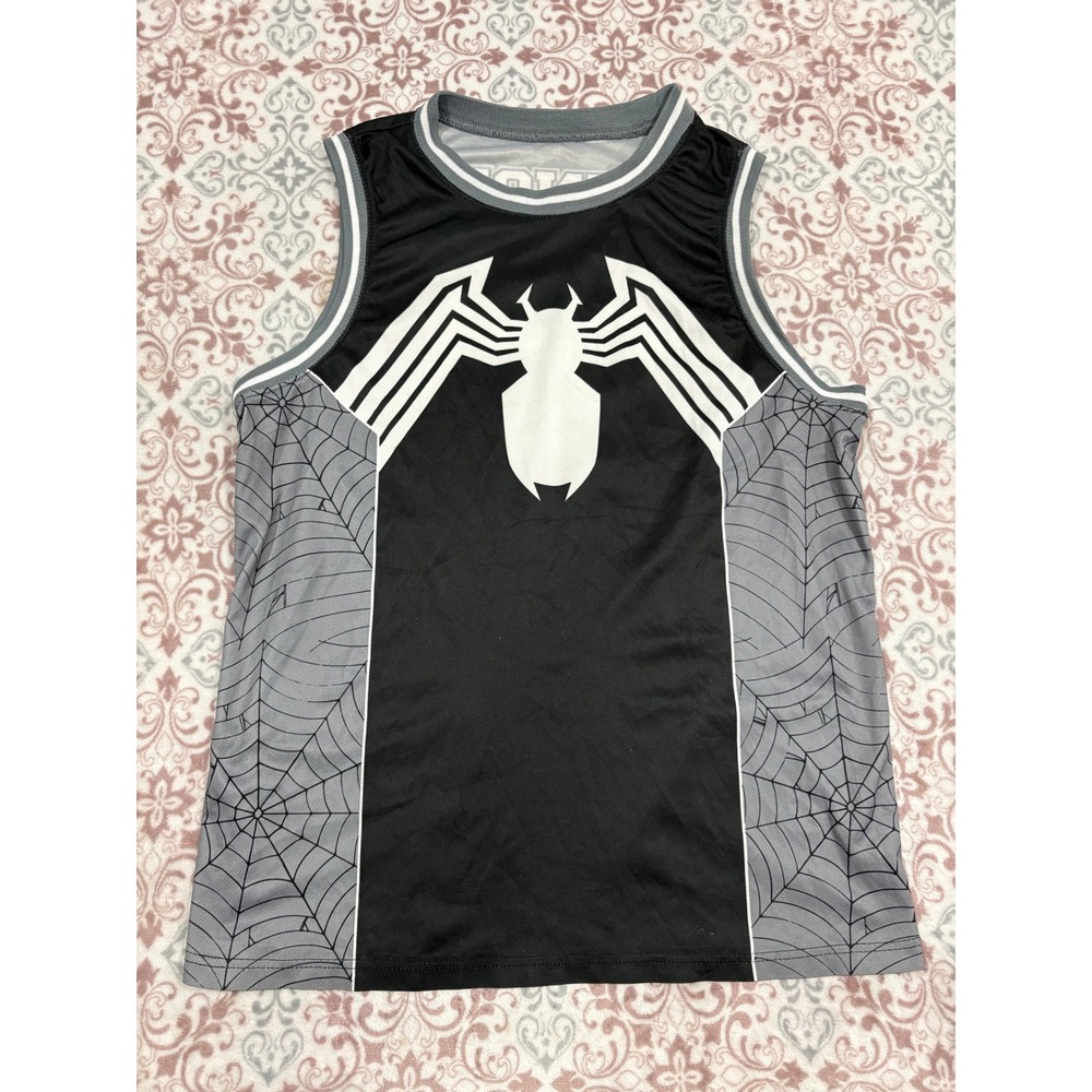 Marvel Venom 84 Basketball Jersey Black Grey Spider Logo Tank Top Mens Medium